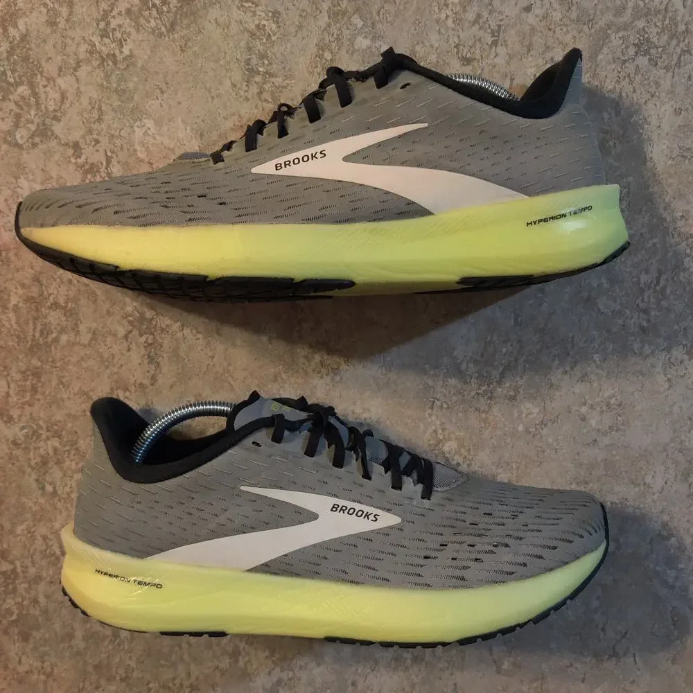 Brooks Shoes Mens 11.5 Hyperion Tempo Gray Green Running Sneakers * No Insoles *